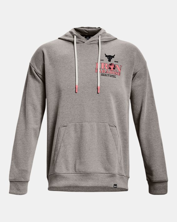 Men's Project Rock Iron Paradise Heavyweight Terry Hoodie, Gray, pdpMainDesktop image number 4